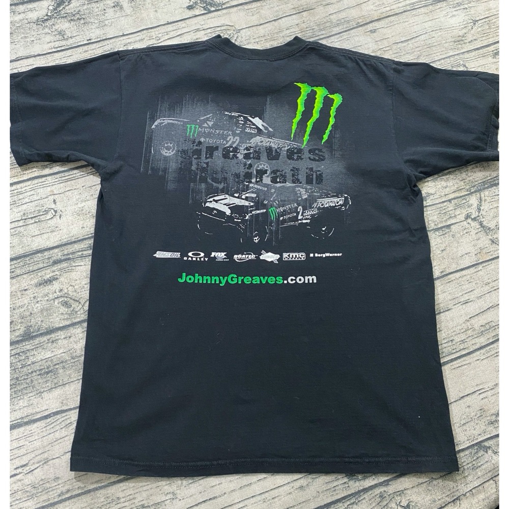 Monster Energy Johnny Greaves McGrath Toyota T-Shirt Vtg Off Road Racing Sponsor